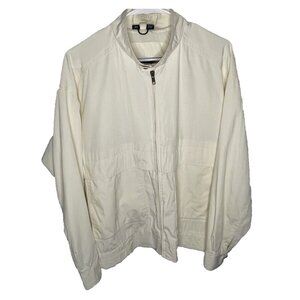 Vtg Mighty-Mac Cotton Poly Blend Mens sz 38 Windbreaker Jacket Ivory Off White